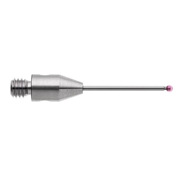 Stylet M3, bille rubis Ø 1 mm, tige carbure de tungstène, L 20 mm, LTE 12,5 mm.