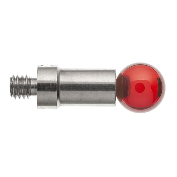 M4 Ø8 mm ruby ball, stainless steel stem, L 16 mm, EWL 16 mm