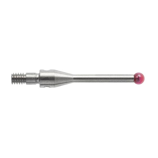 M2 Ø2 mm ruby ball star stylus centre, stainless steel stem, L 16.3 mm